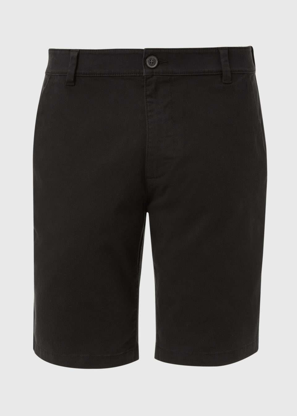 Black Straight Fit Chino Shorts