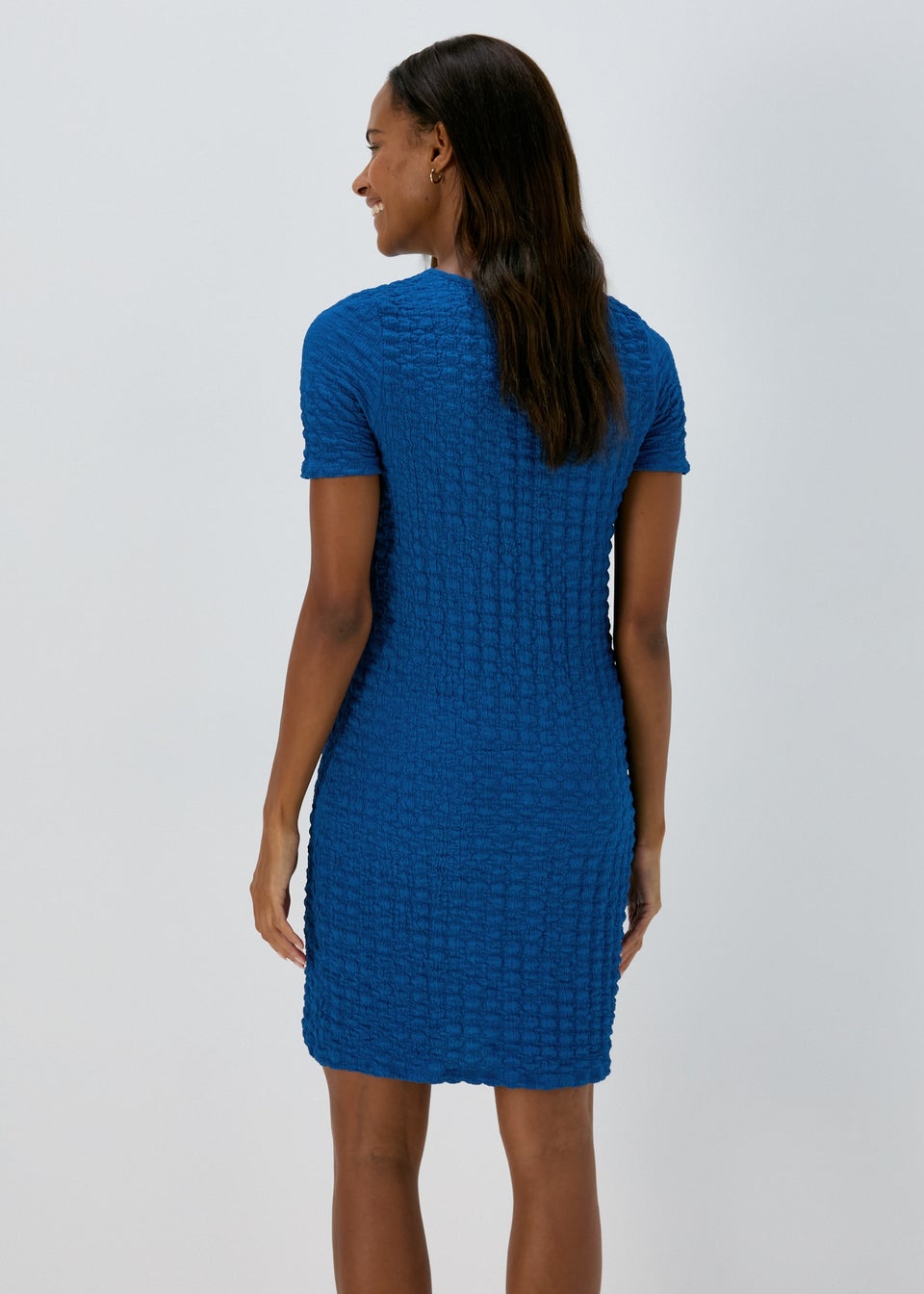 Blue Hyper Texture Mini Dress