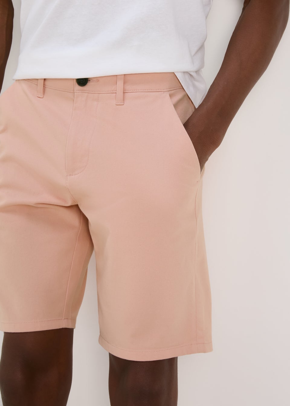Pink Straight Fit Chino Shorts