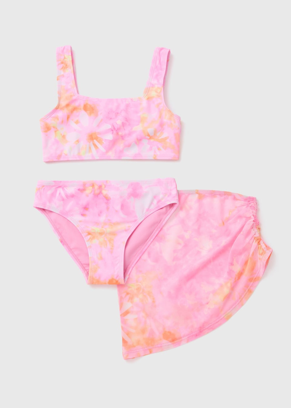 Girls 3 Pack Pink Marble Swim Set (6-13yrs)