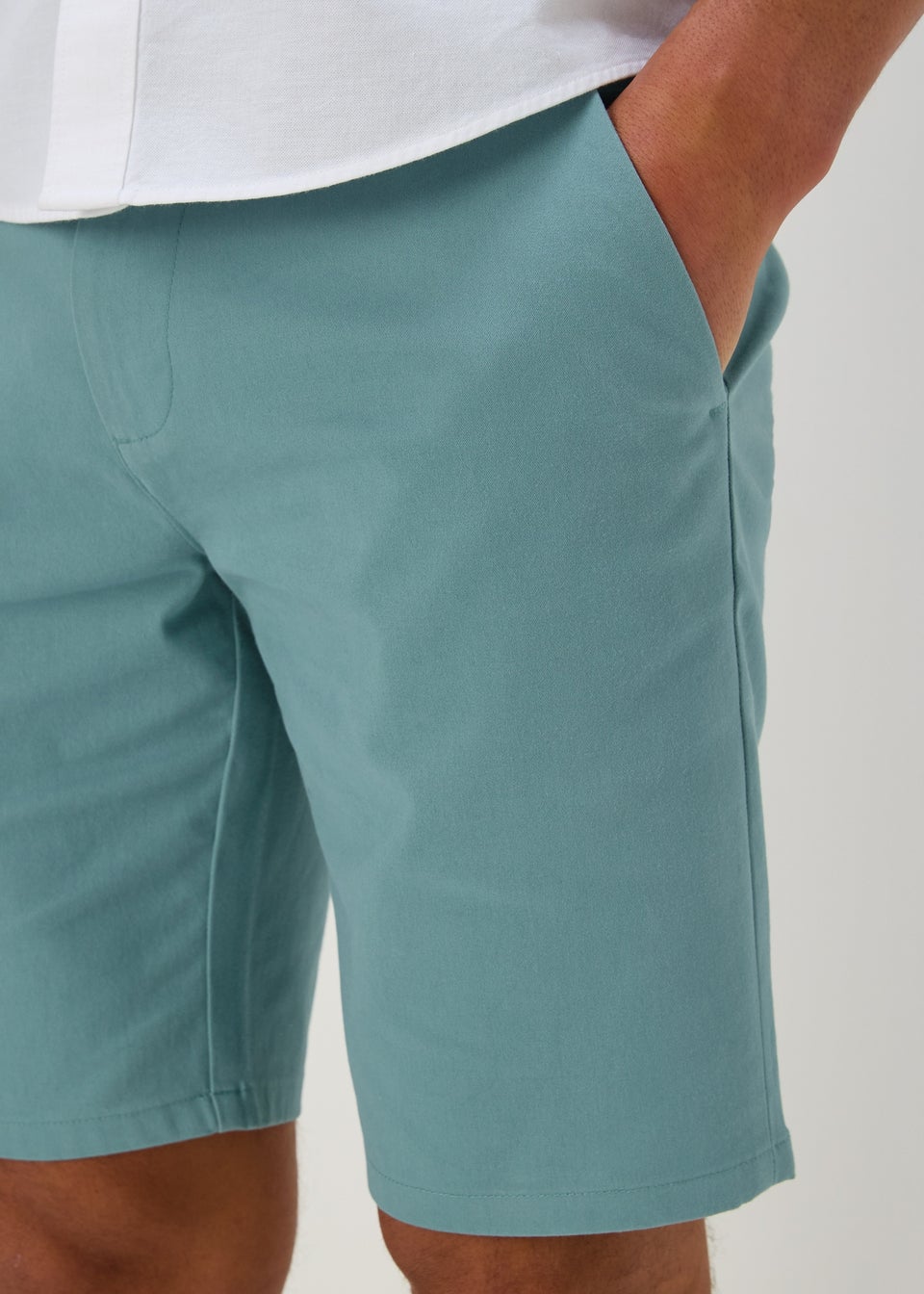 Teal Straight Fit Chino Shorts