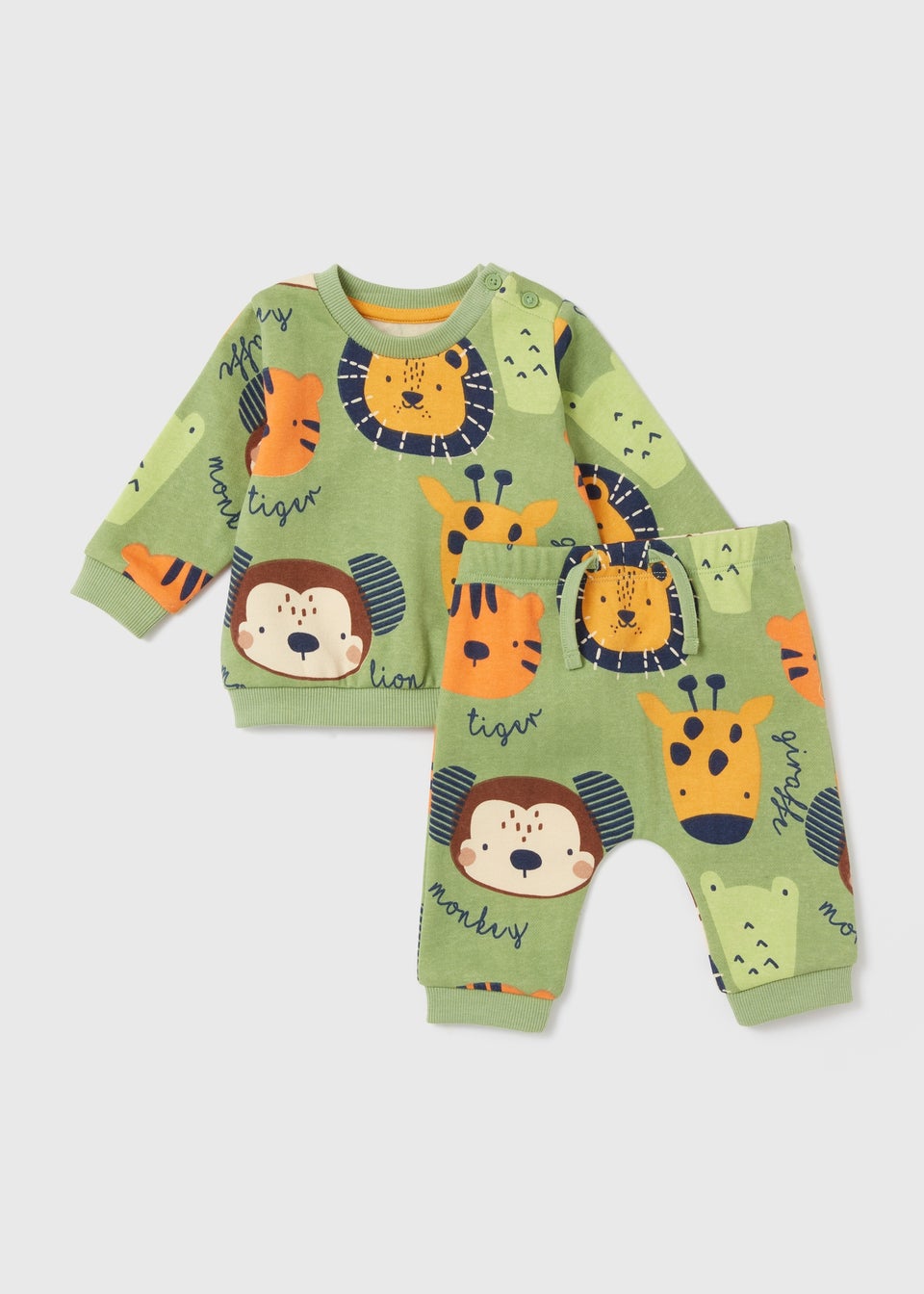 Baby Green Jungle Sweatshirt & joggers Set (Newborn-23mths)