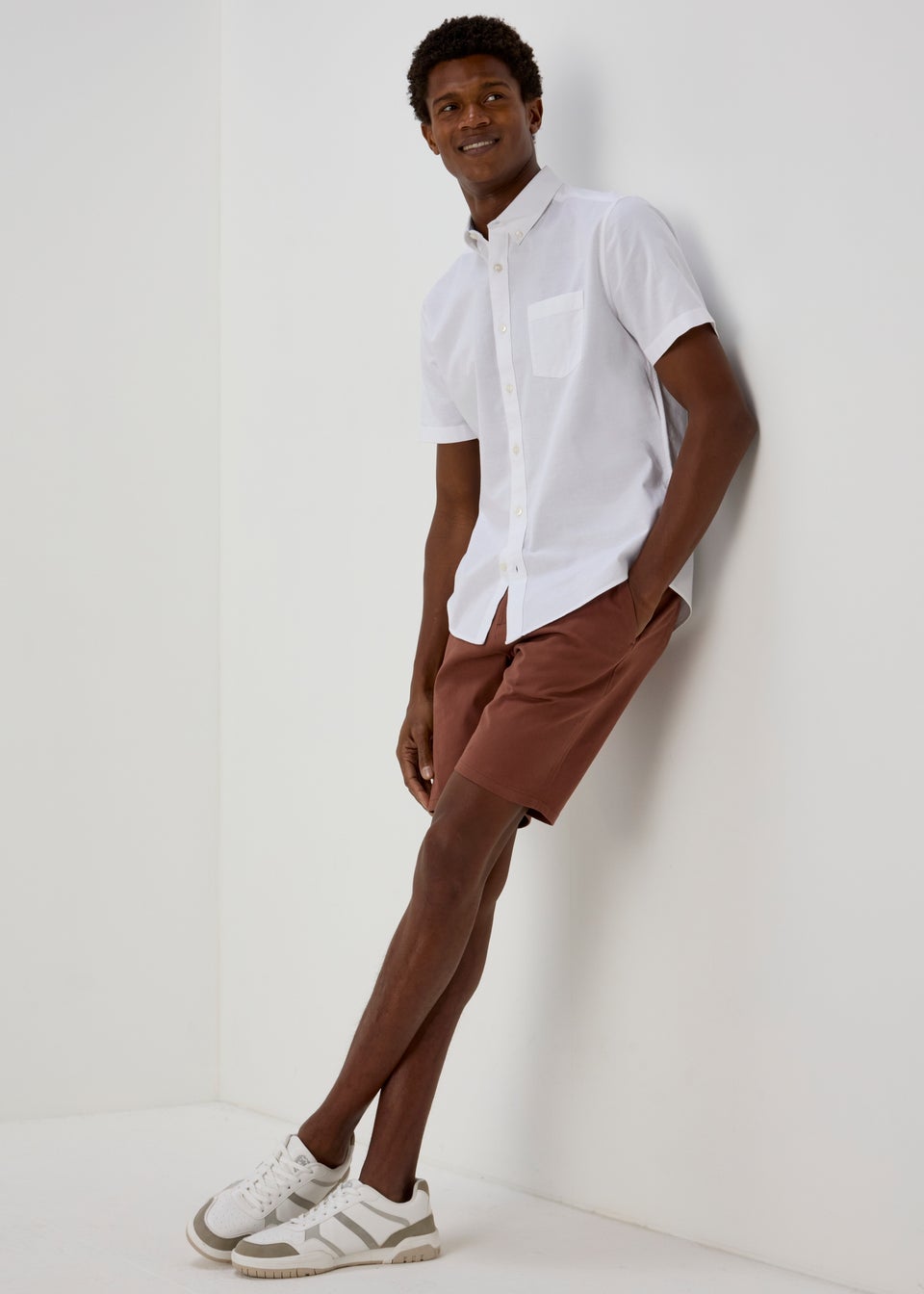 Rust Slim Fit Chino Shorts