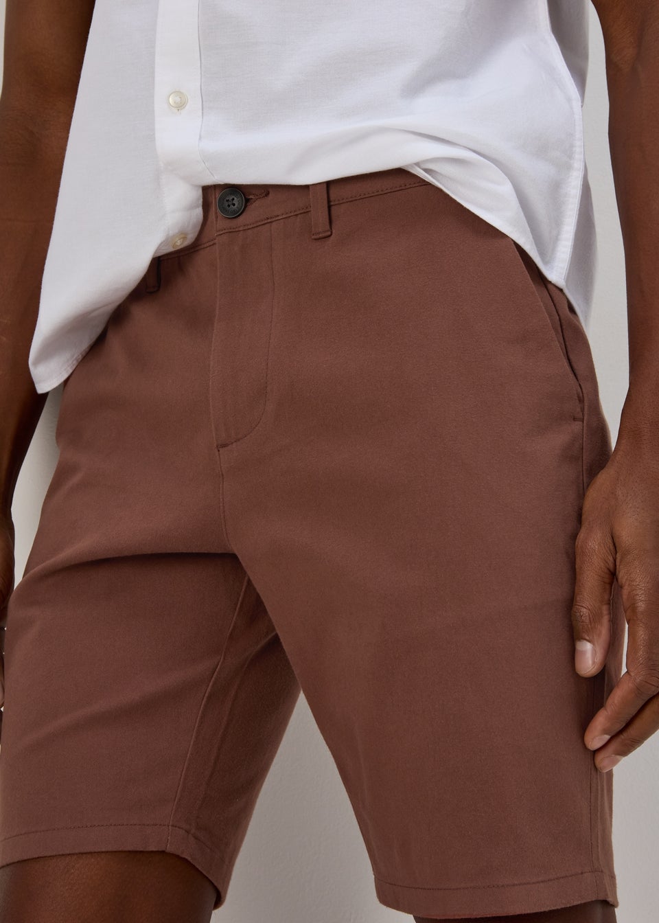 Rust Slim Fit Chino Shorts