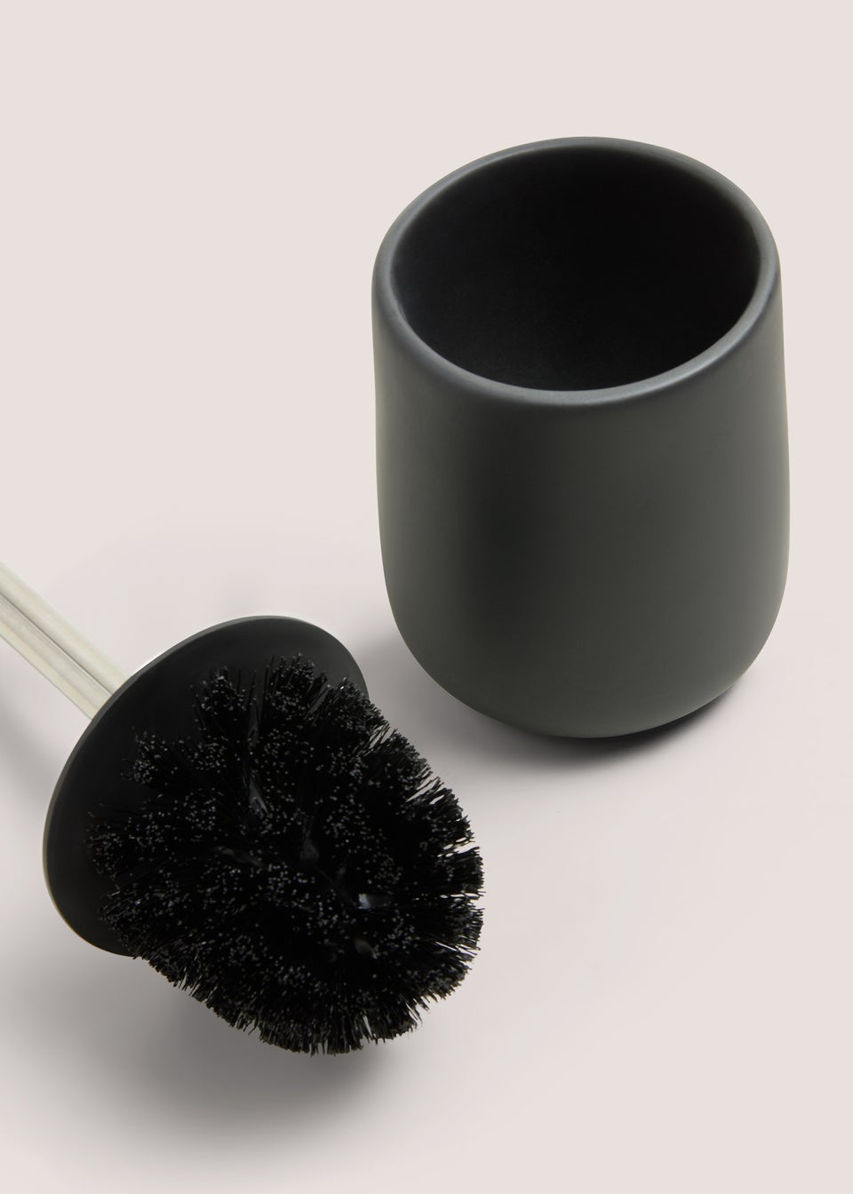 Black Modern Ceramic Toilet Brush (37cm x 10cm)