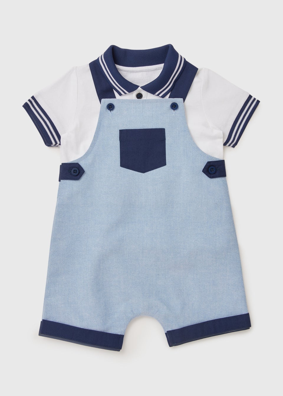 Baby Blue Chambray Top & Dungaree Set (6-23mths)