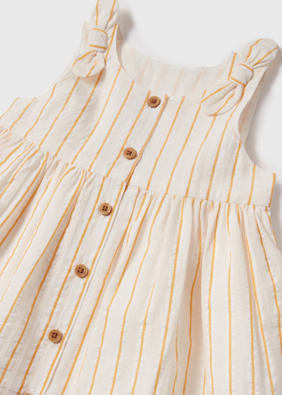 Girls Cream Stripe Dress (Newborn-23mths)