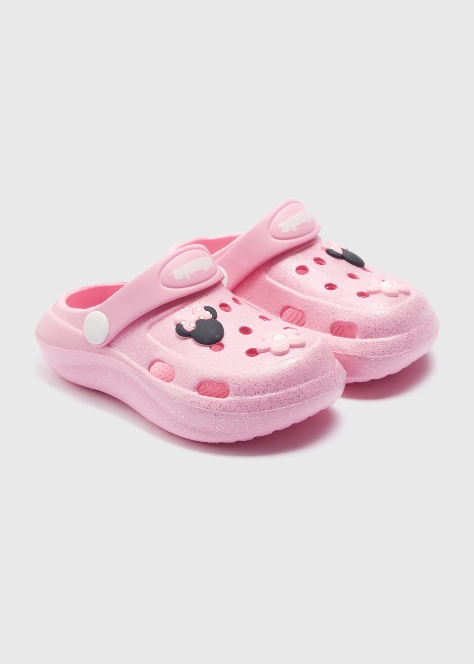 Disney Kids Pink Minnie Mouse Badge Clogs (Younger 4-12)