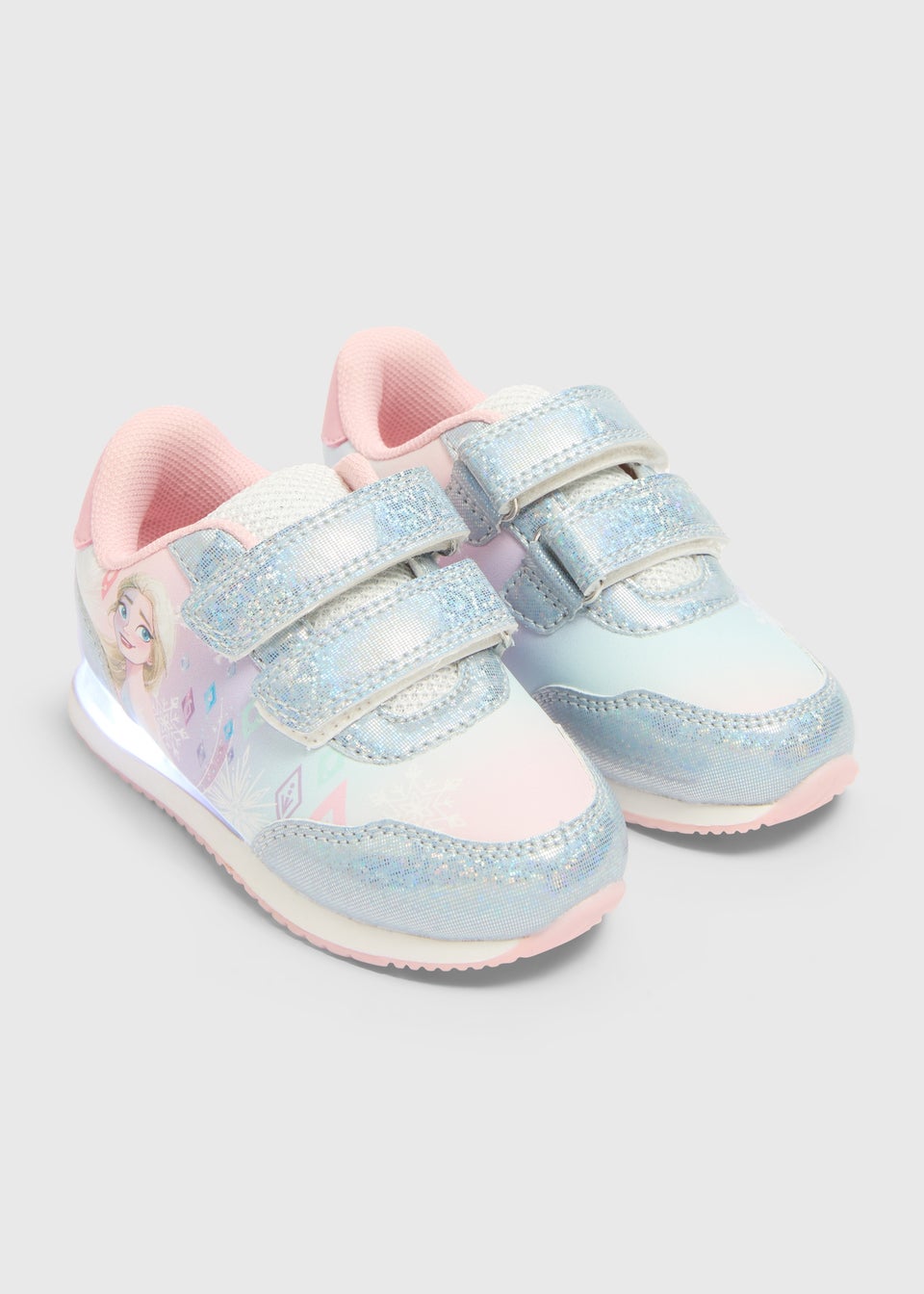 Girls Silver Frozen Light Up Trainers (Younger 4-12)