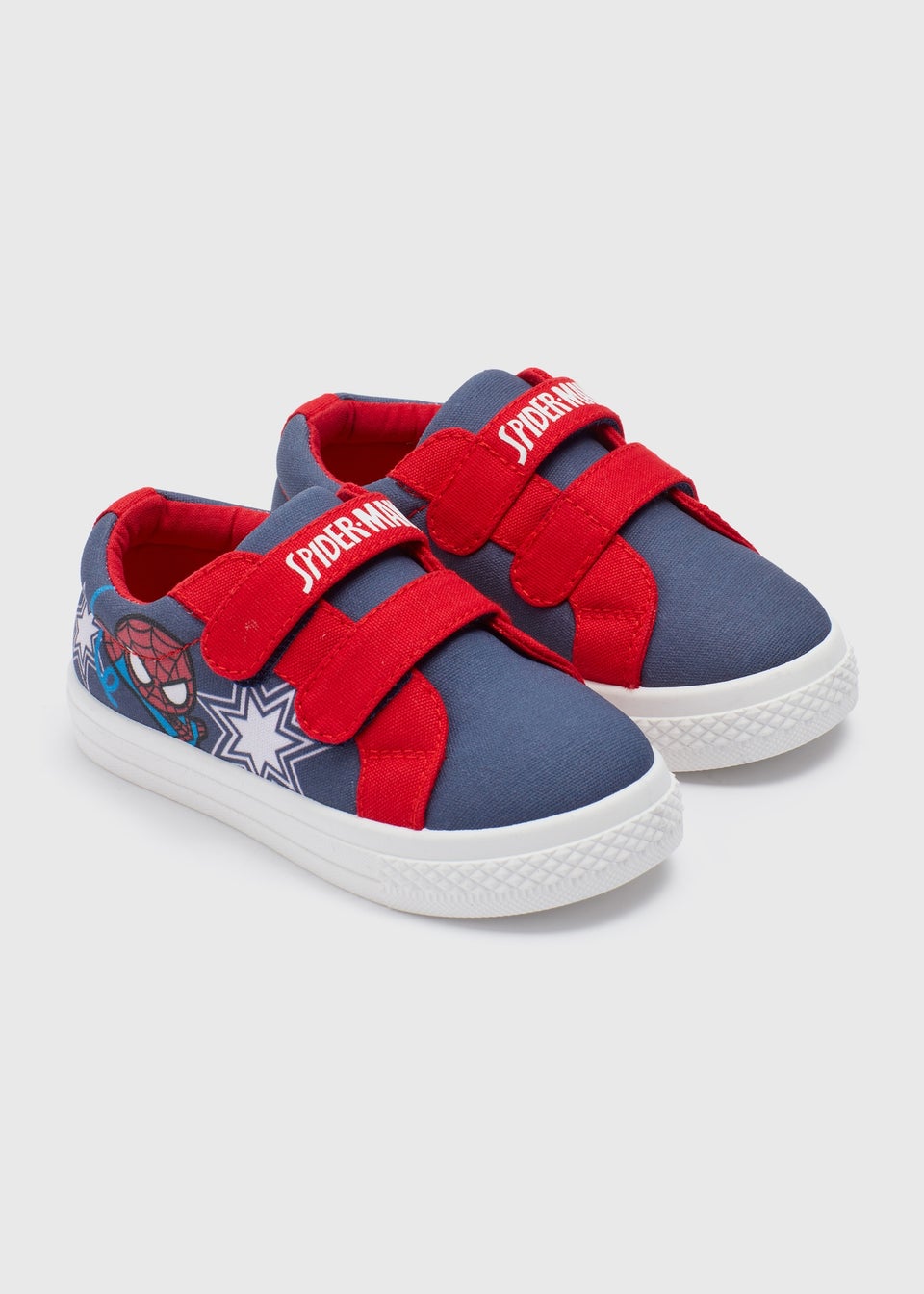 Marvel Boys Navy Spiderman Strap Canvas Trainers (Younger 4-12)