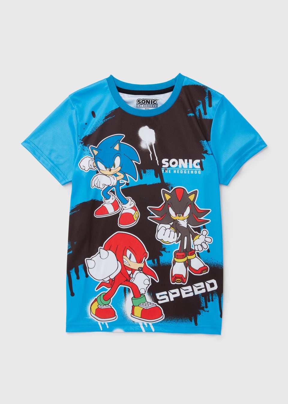 Kids Blue Sonic Short Sleeve T-Shirt (5-12yrs)
