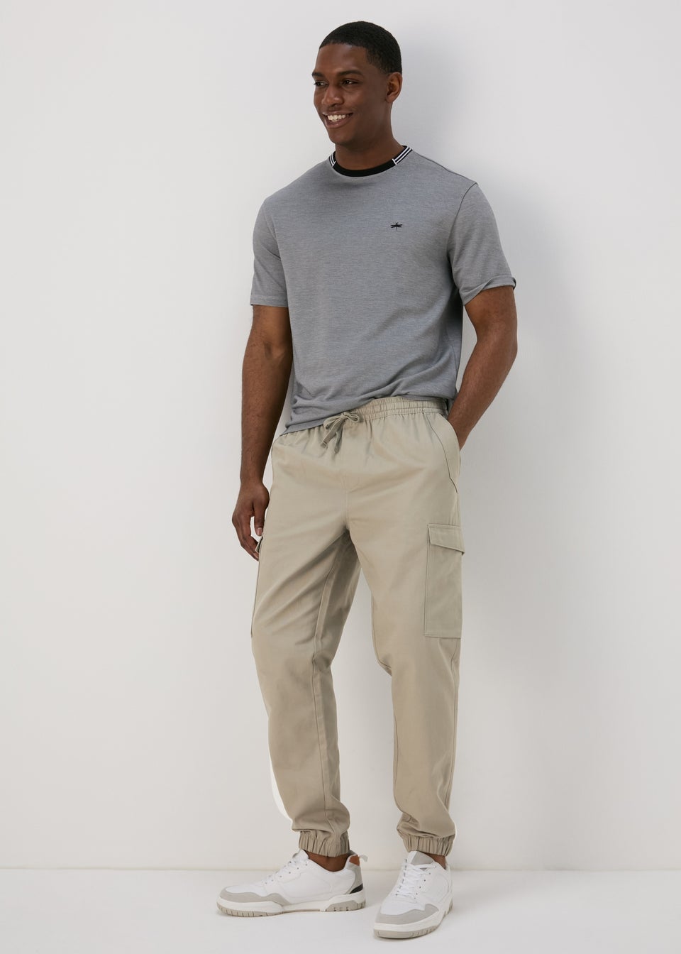 Sage Textured Cargo Trousers Matalan