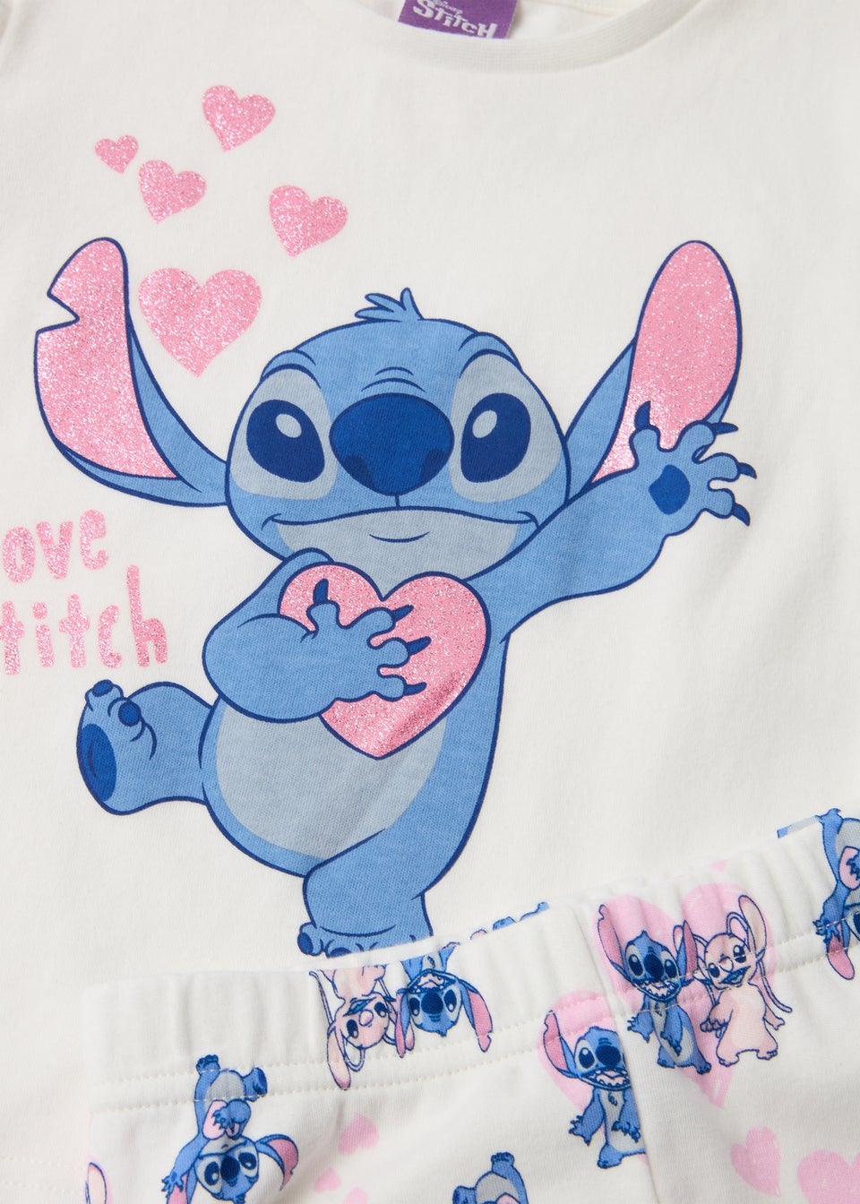 Disney Kids Cream Stitch Pyjama Set (9mths-7yrs)