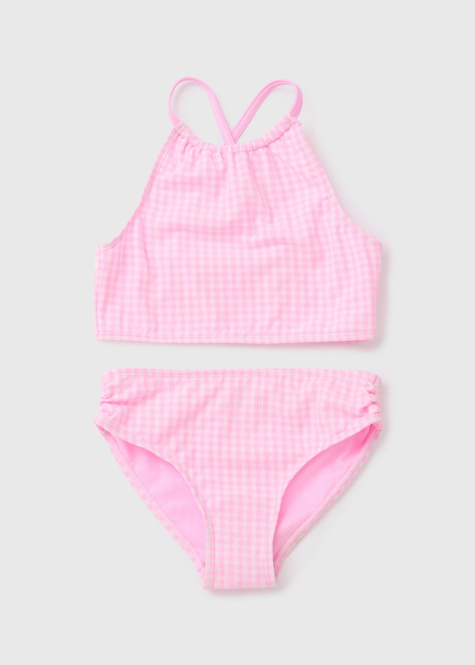 Girls Pink Gingham Bikini Set (6-14yrs)