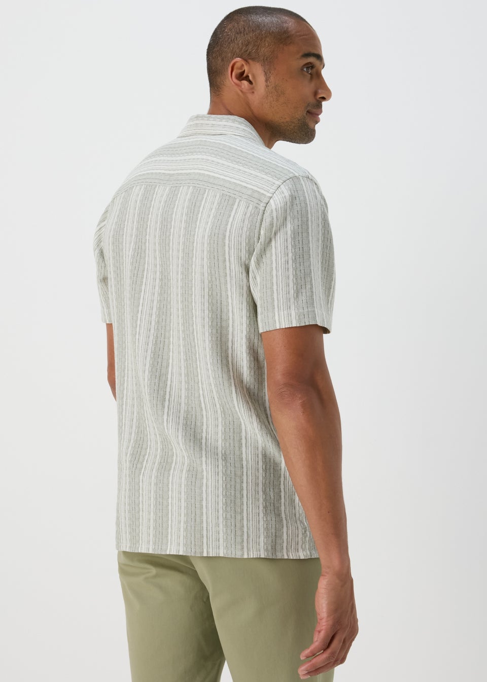 Green Stripe Short Sleeve Shirt