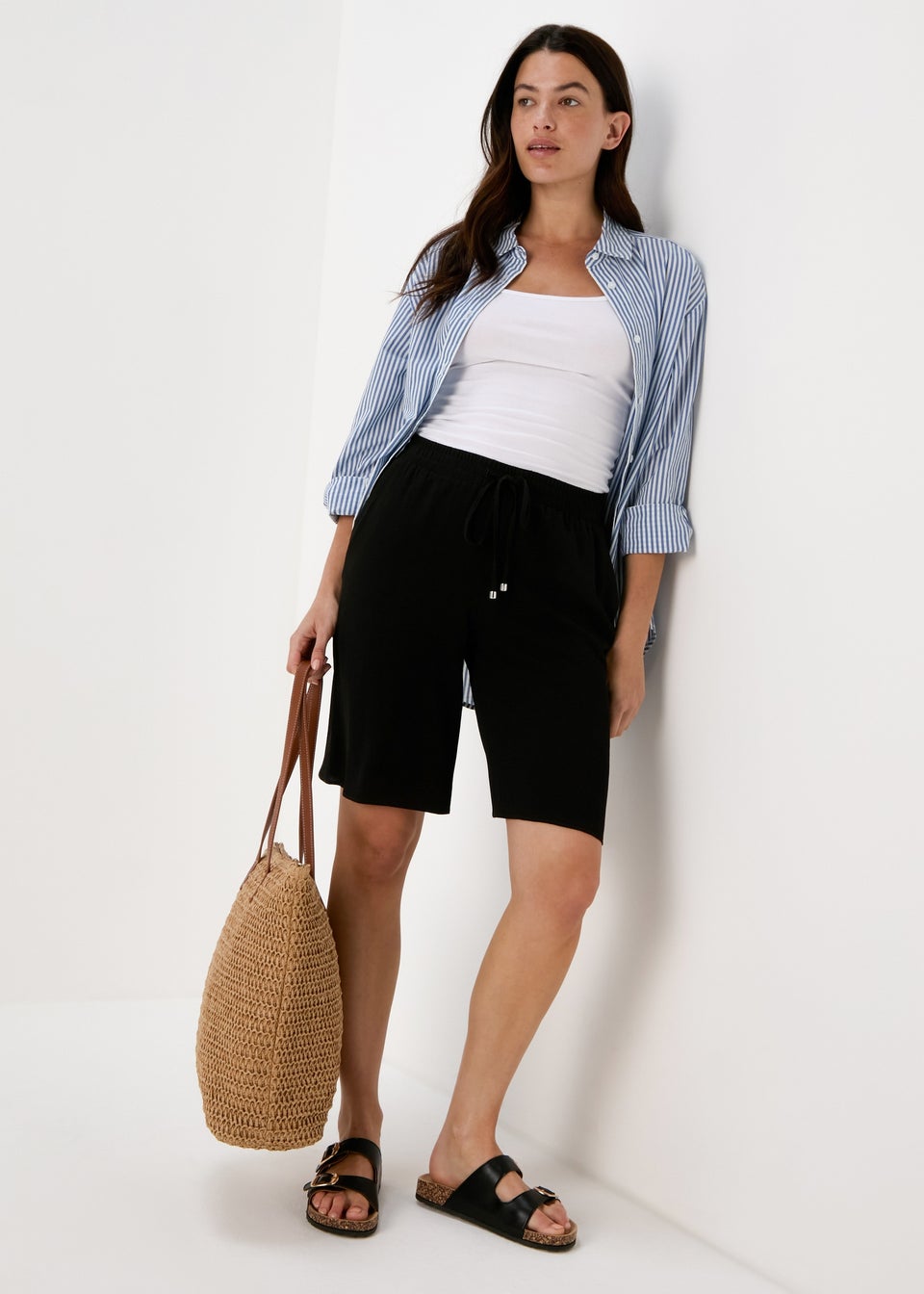 Black Bermuda City Shorts Matalan