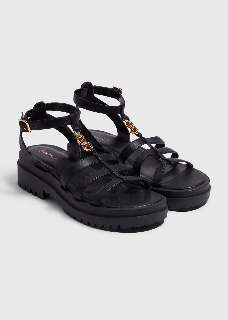 Black Chunky Gladiator Sandals