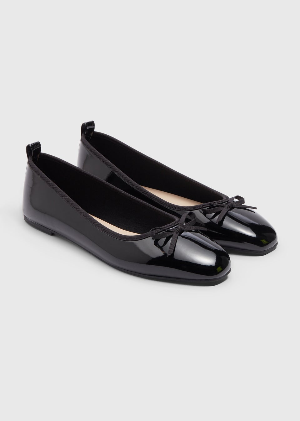 Black Glossy Ballet Shoes