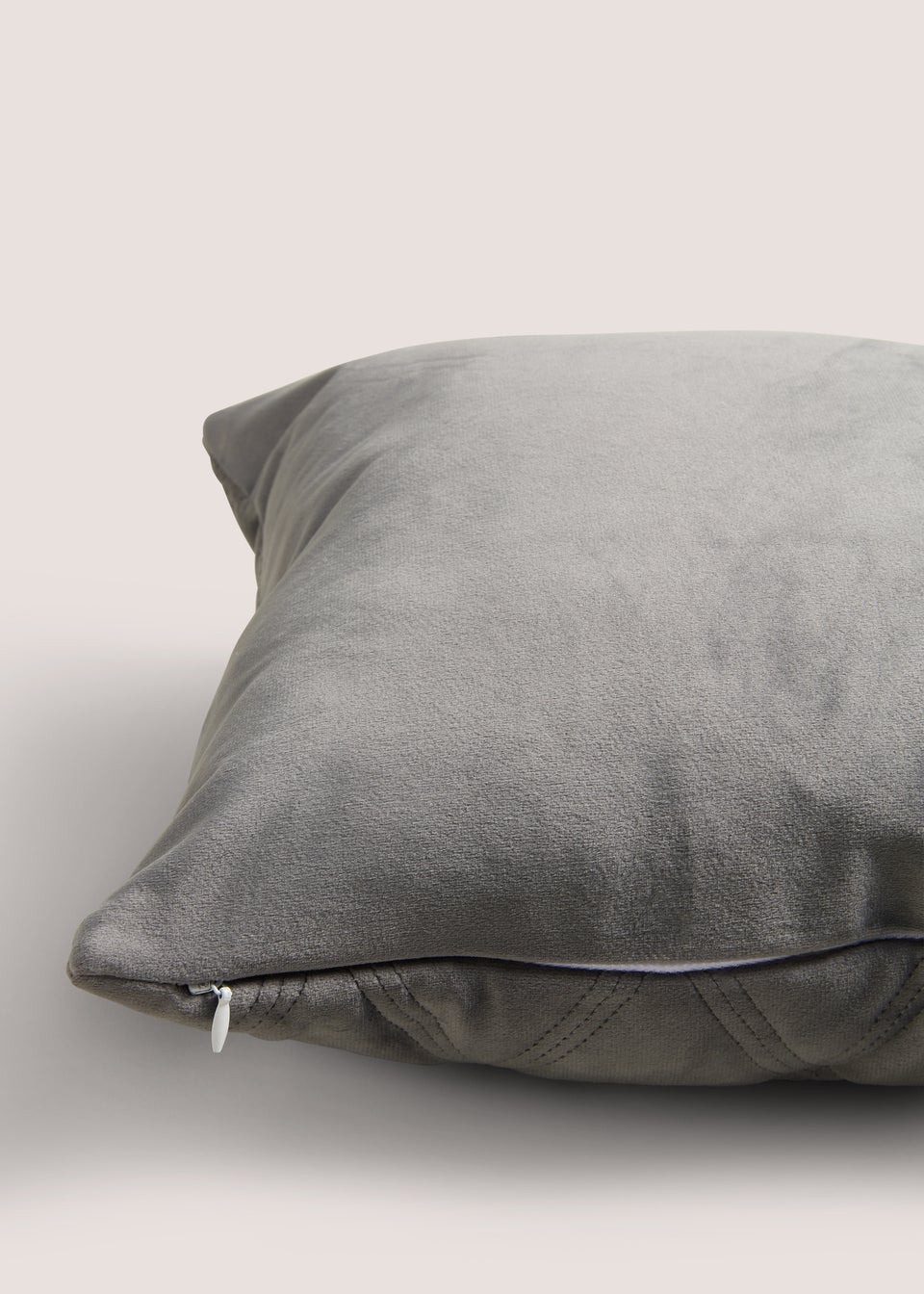 Charcoal Velvet Quilted Cushion 30cm x 50cm Matalan