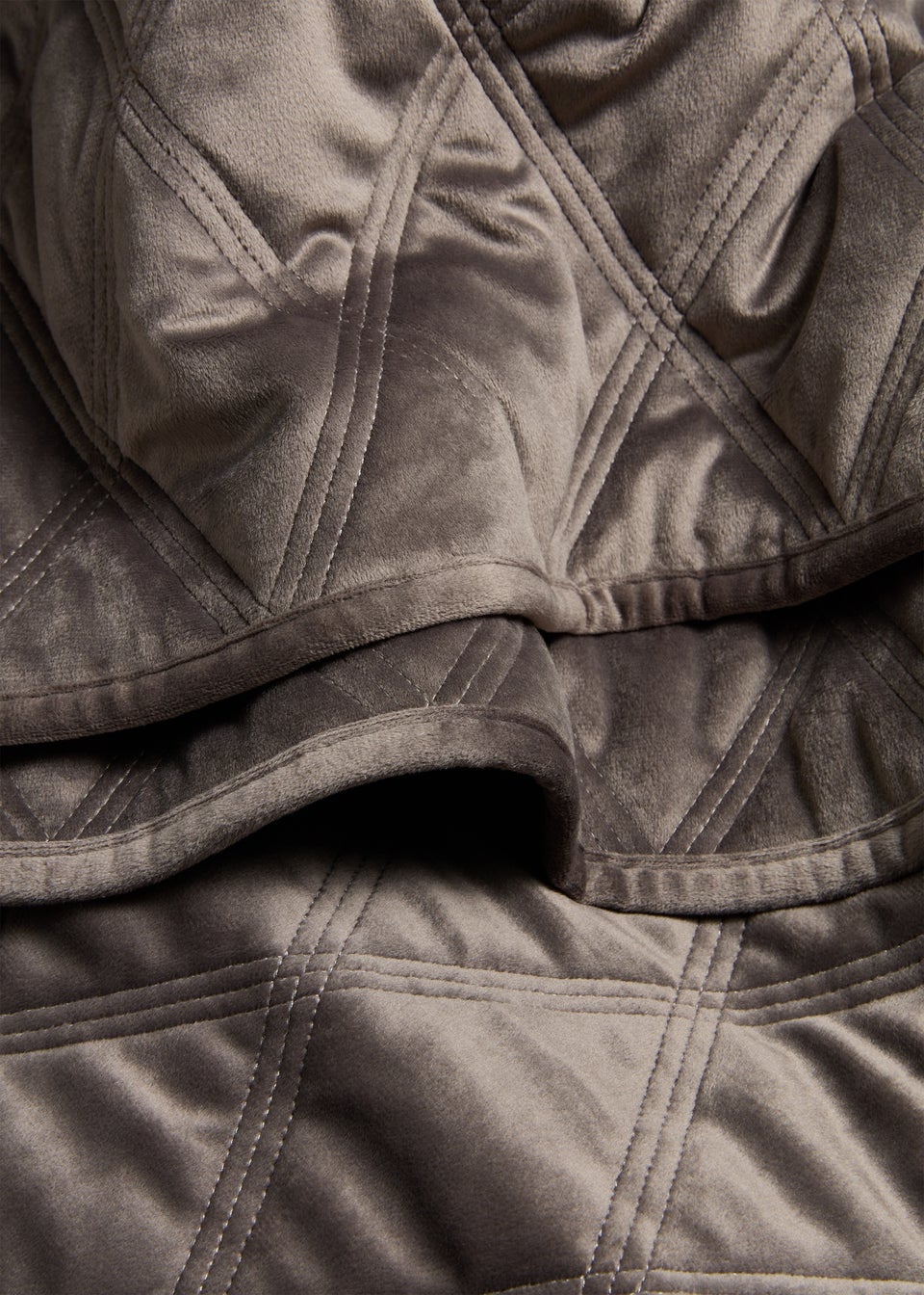 Charcoal Velvet Quilted Bedspread