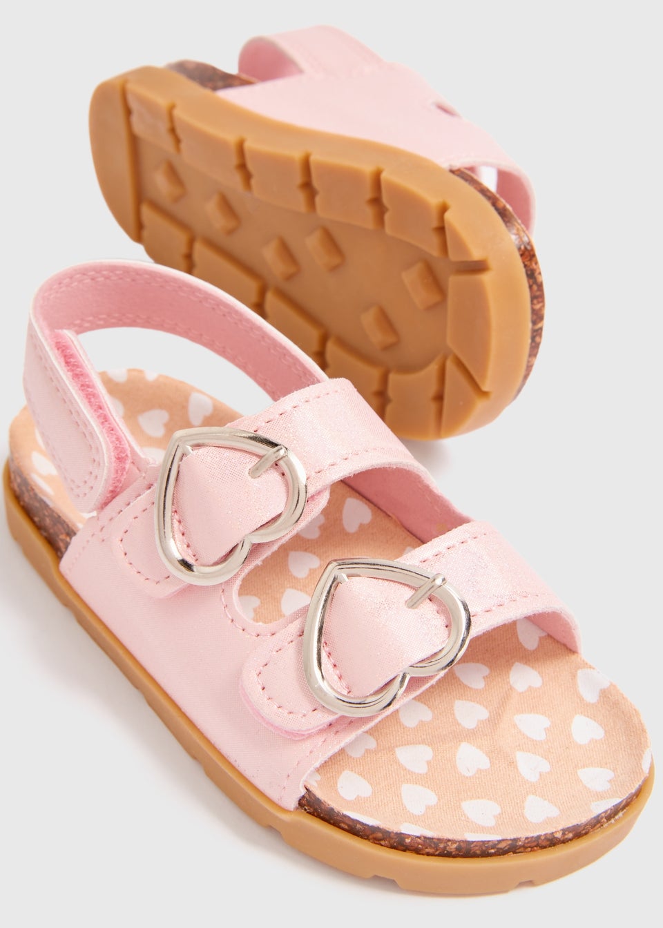 Girls Pink Foot Bed Sandals (Younger 4-12)