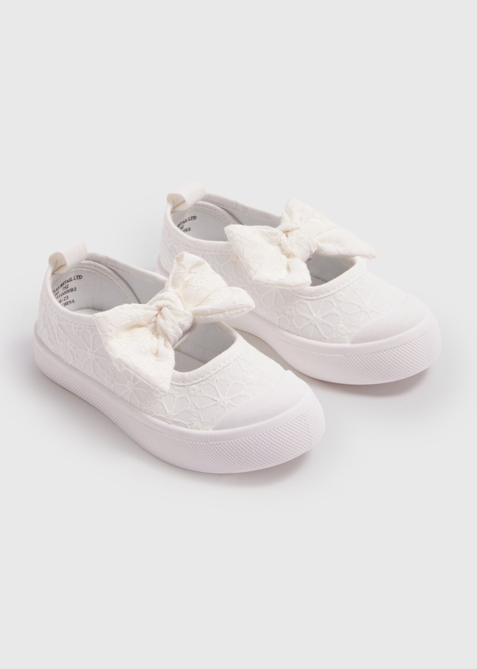 Girls White Borderie Bow Sandals (Younger 4-12)