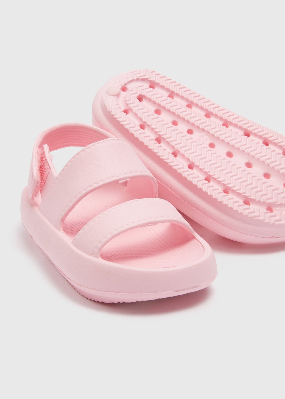Girls Pink Strap Cloud Sliders (Younger 4-12)