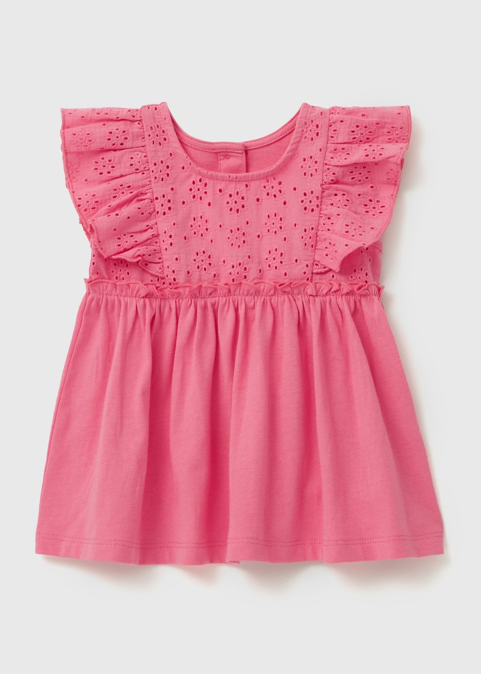 Girls Pink Schiffli Dress (Newborn-23mths)