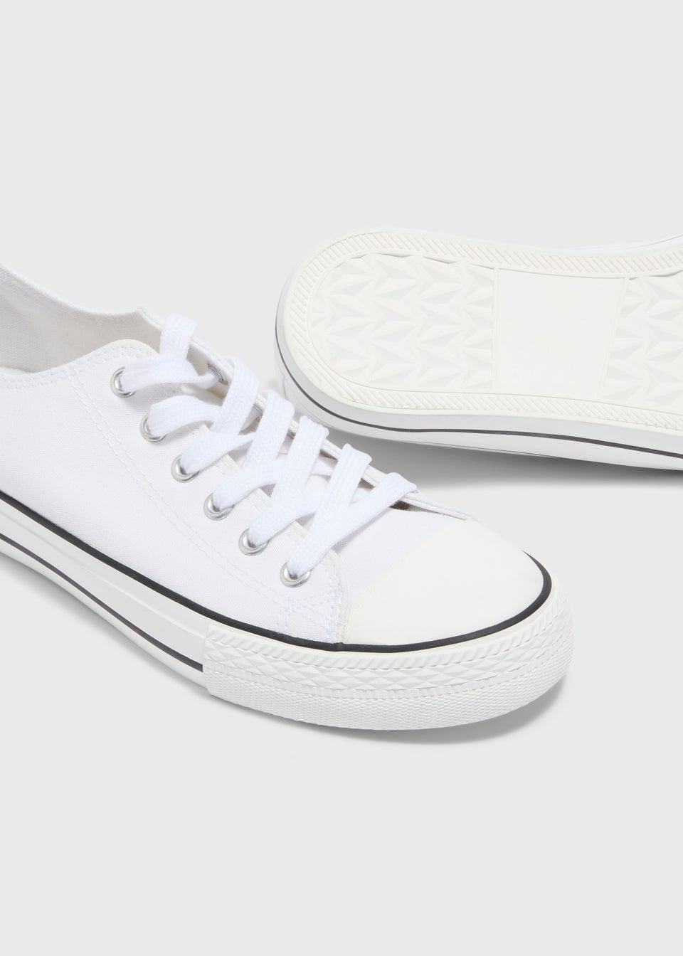 White Toe Cap Canvas Shoes
