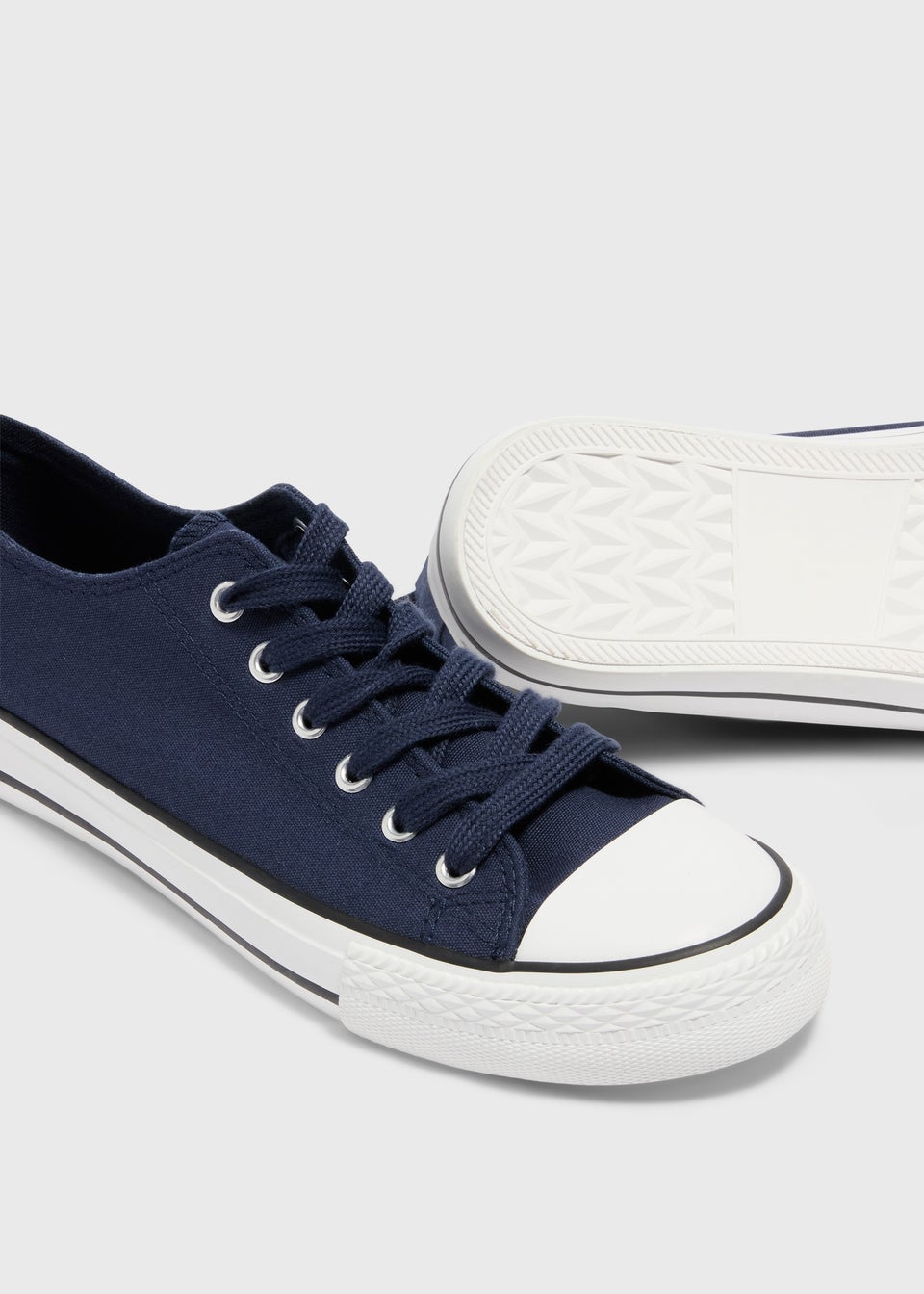 Navy Toe Cap Canvas Trainers