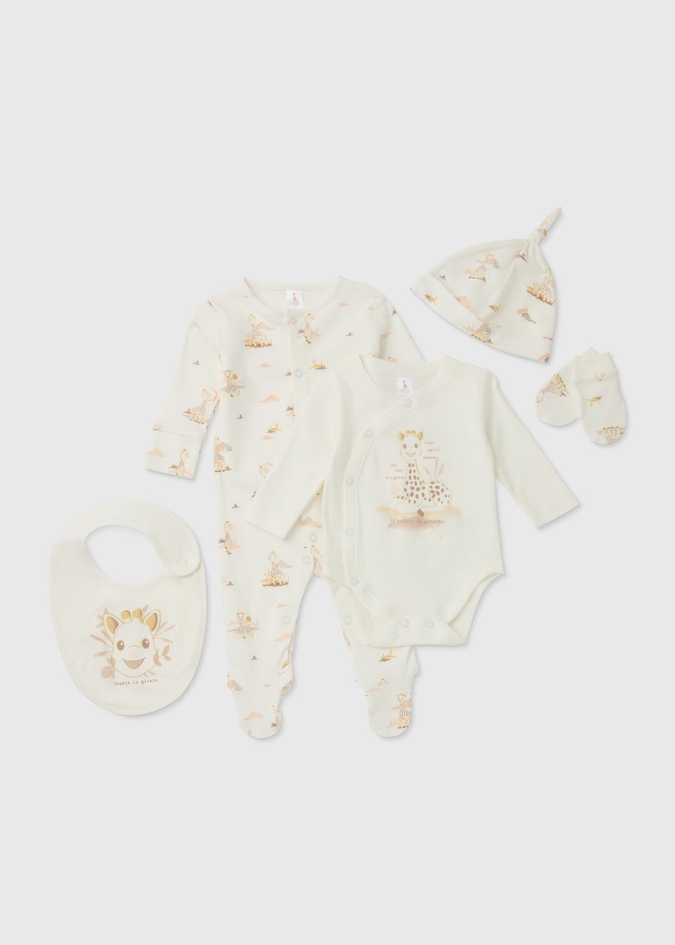 Sophie la Girafe Baby 5 Piece Cream Bodysuit Set (Tint Baby-6mths)