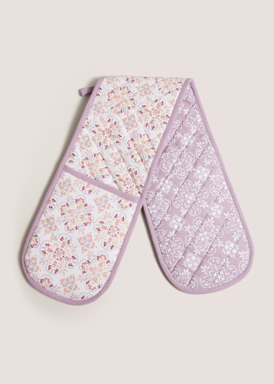 Pink Patterned Oven Mitts (19x90cm)
