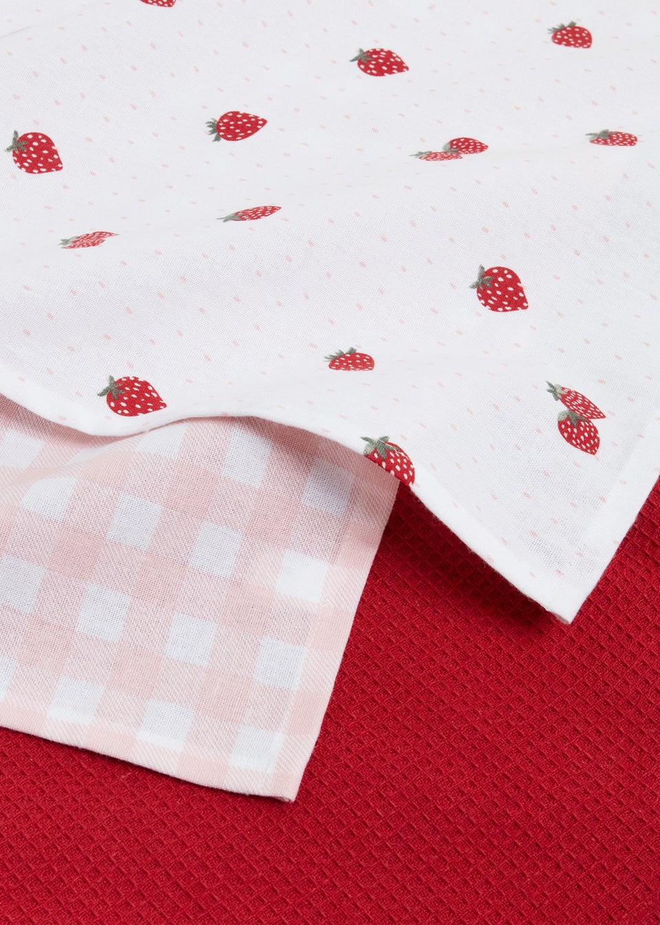 3 Pack Strawberry Tea Towels (65cm x 40cm)