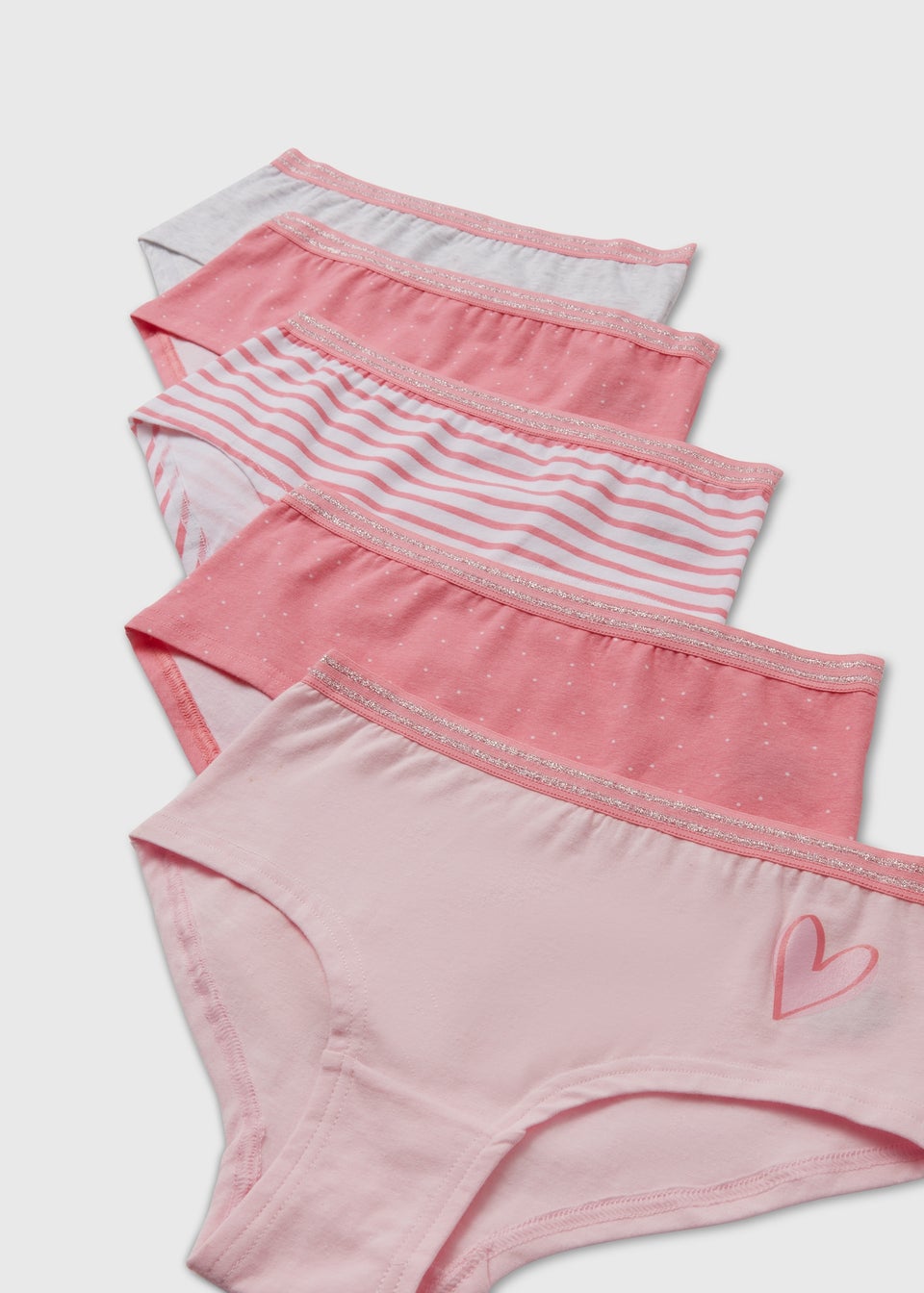 Girls 5 Pack Pink Hipsters Knickers (6-13yrs)