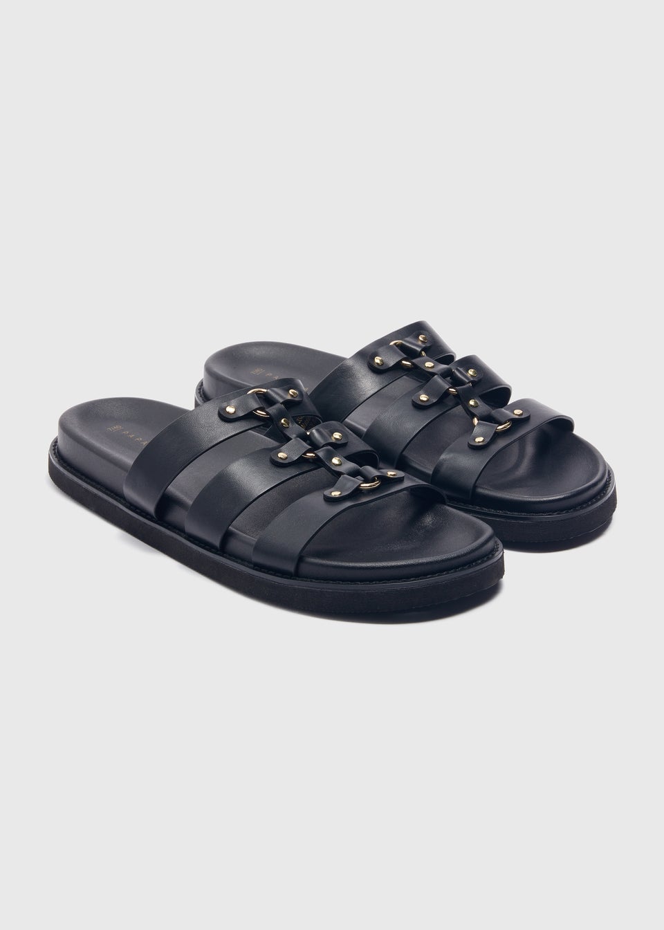 Black Stud Fashion Footbed Sandals