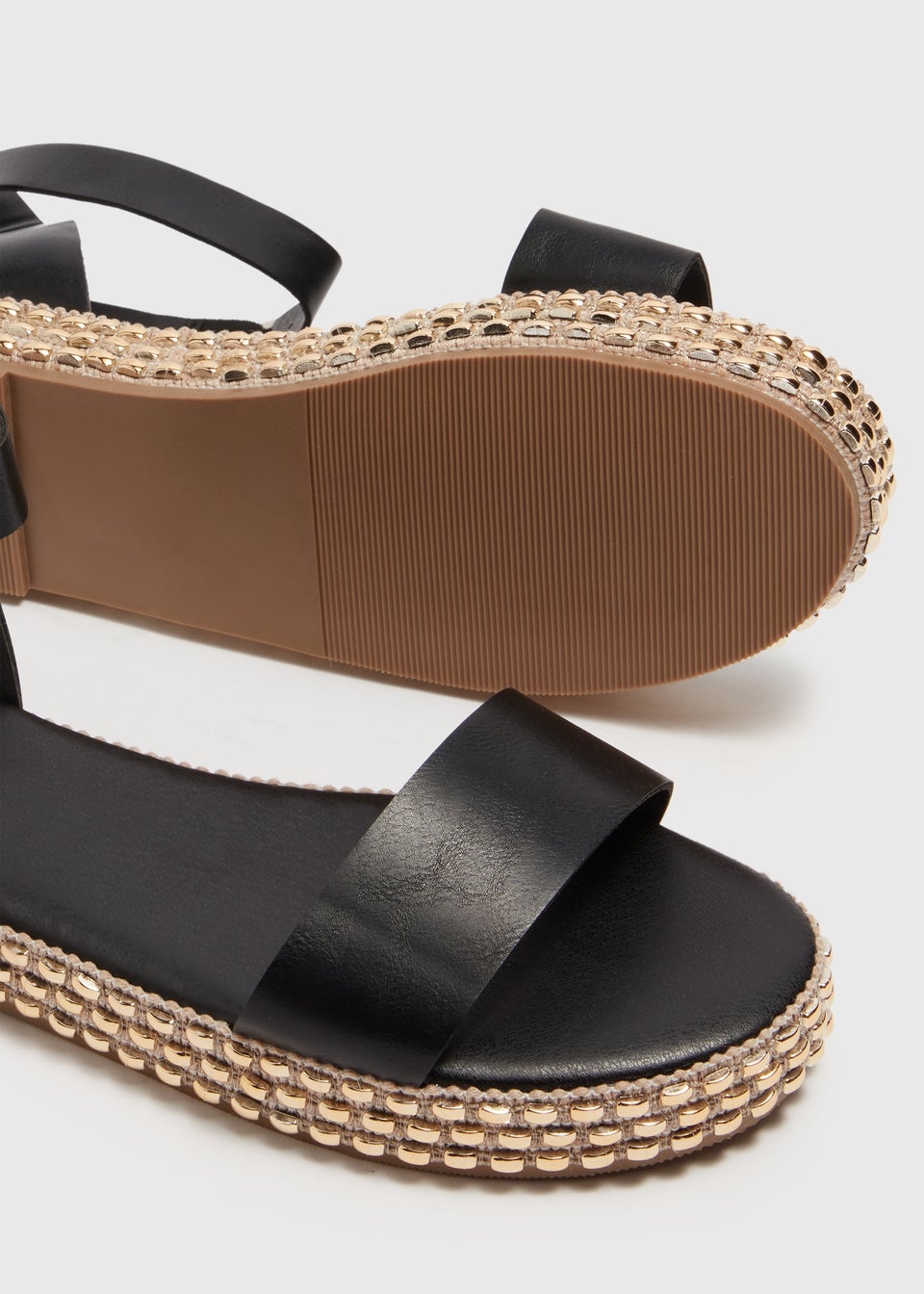Black and gold flatforms clearance