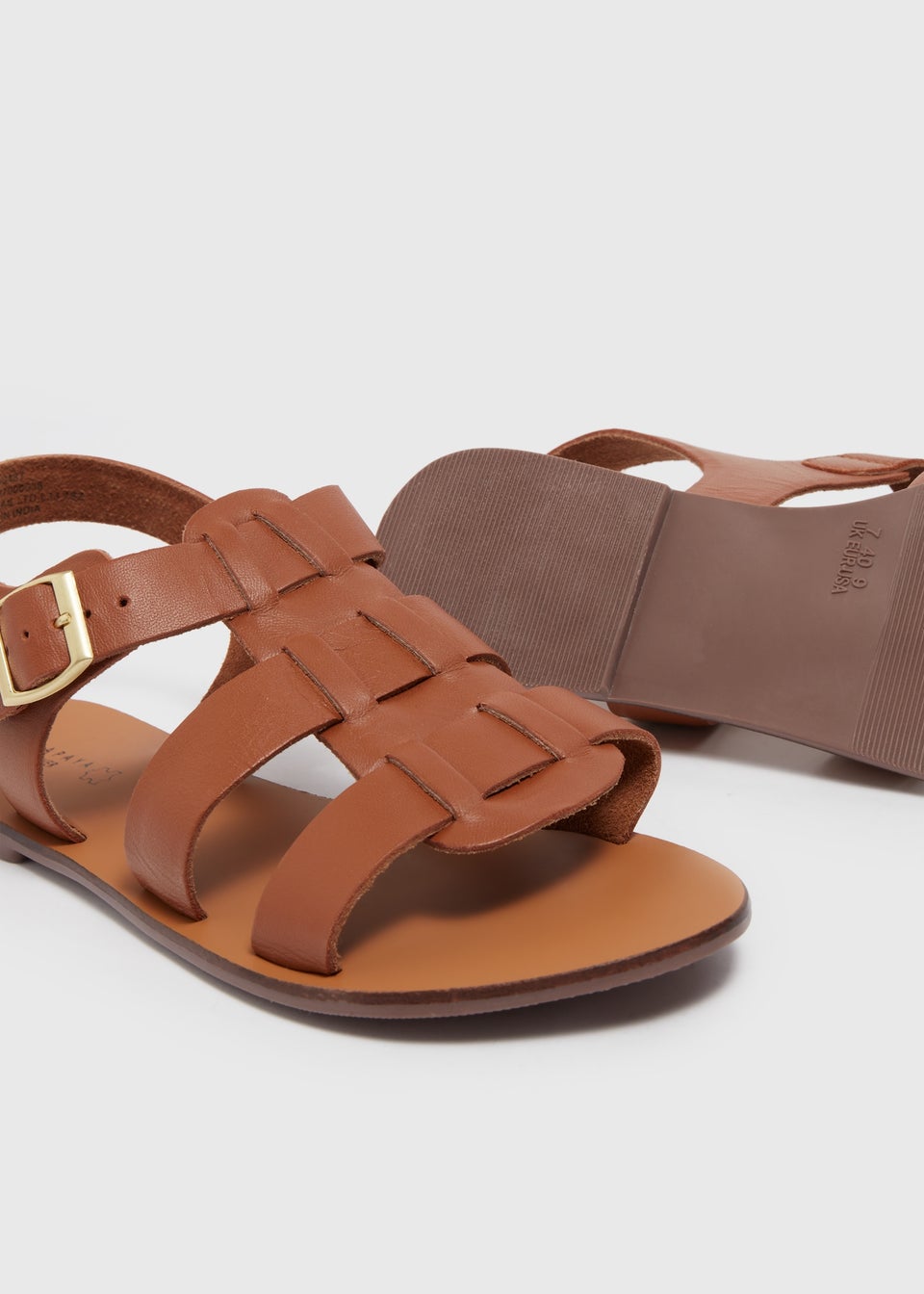 Tan Gladiator Leather Sandals