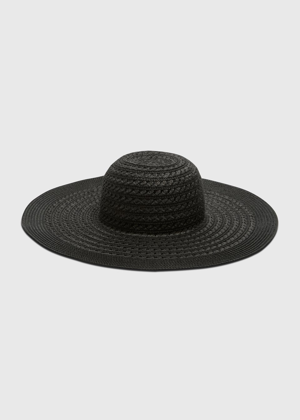 Black Straw Floppy Hat
