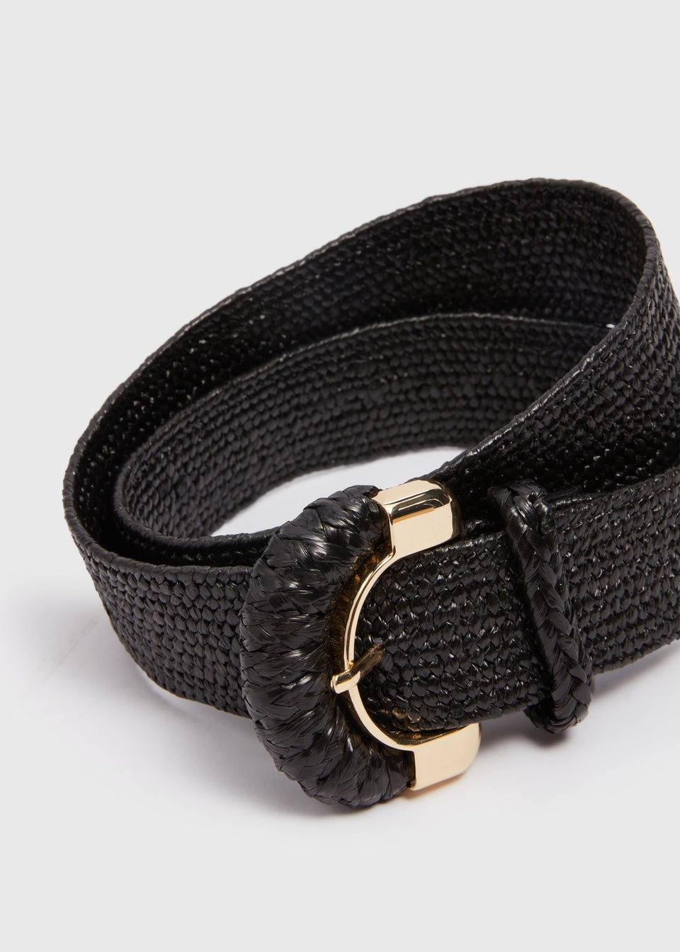 Black Straw Detail Belt