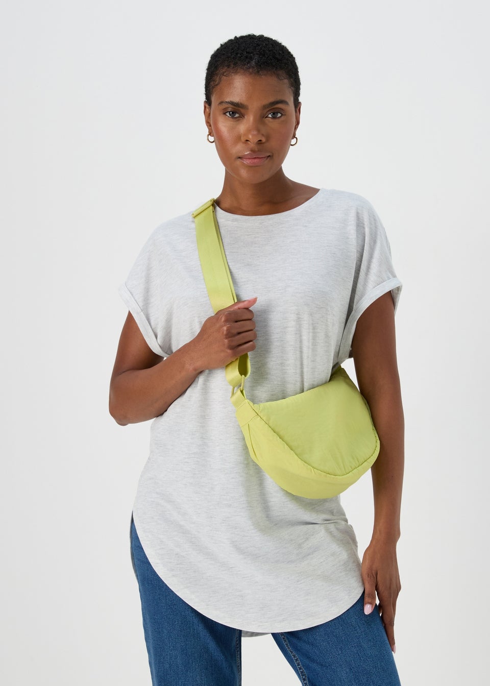 Lime Nylon Moon Bag