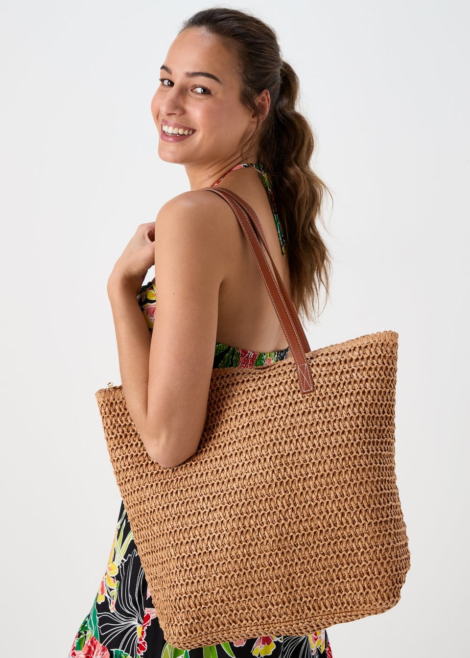 Natural Straw Shopper Bag