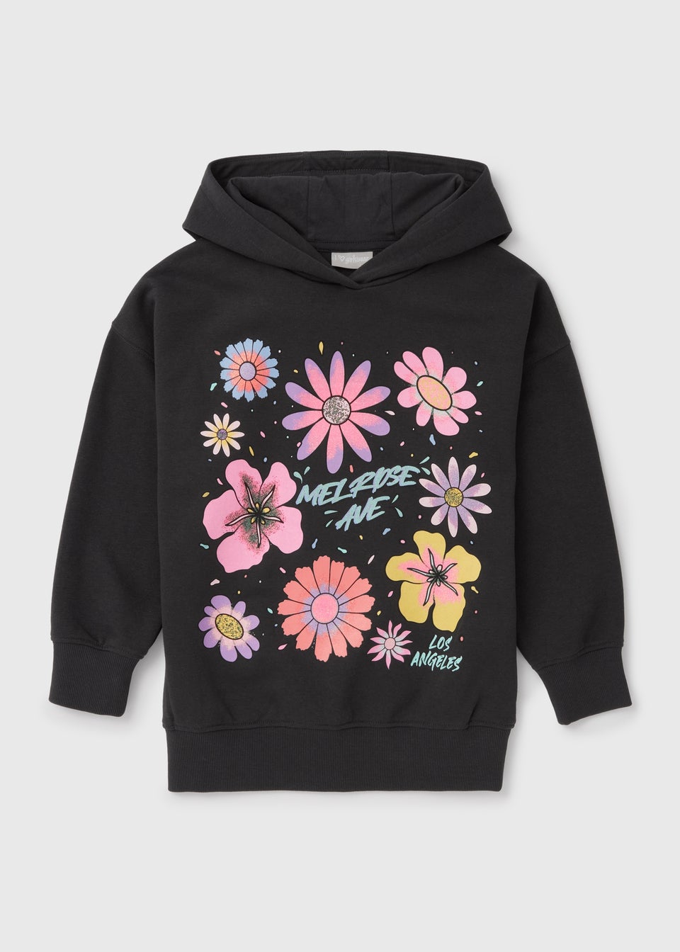 Girls Melrose Ave Charcoal Oversized Hoodie (7-15yrs)