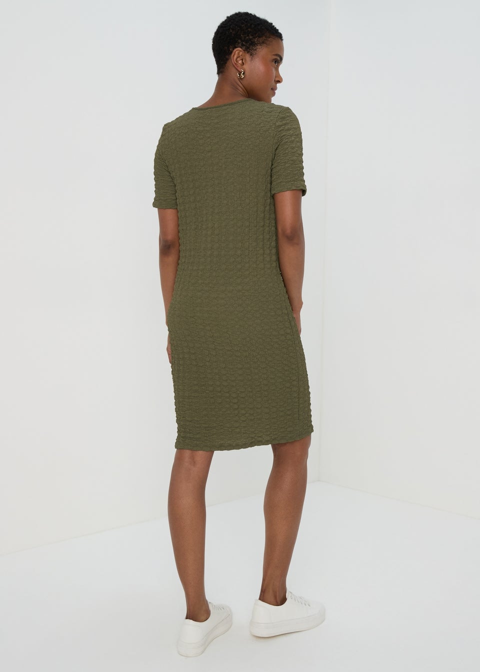 Khaki Hyper Texture Mini Dress
