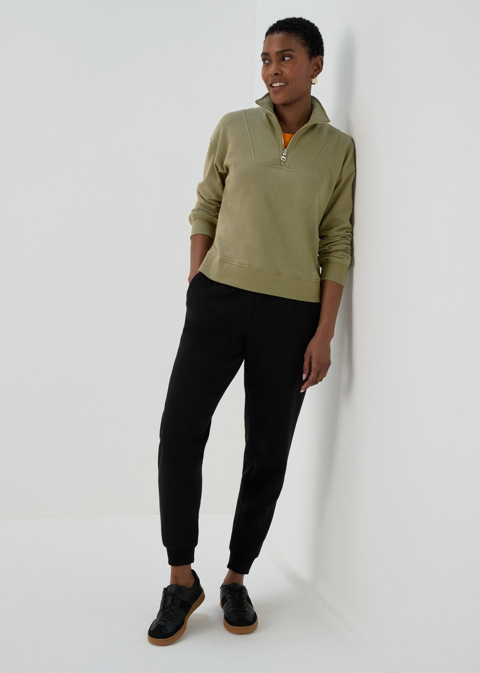 Khaki Half Zip Top