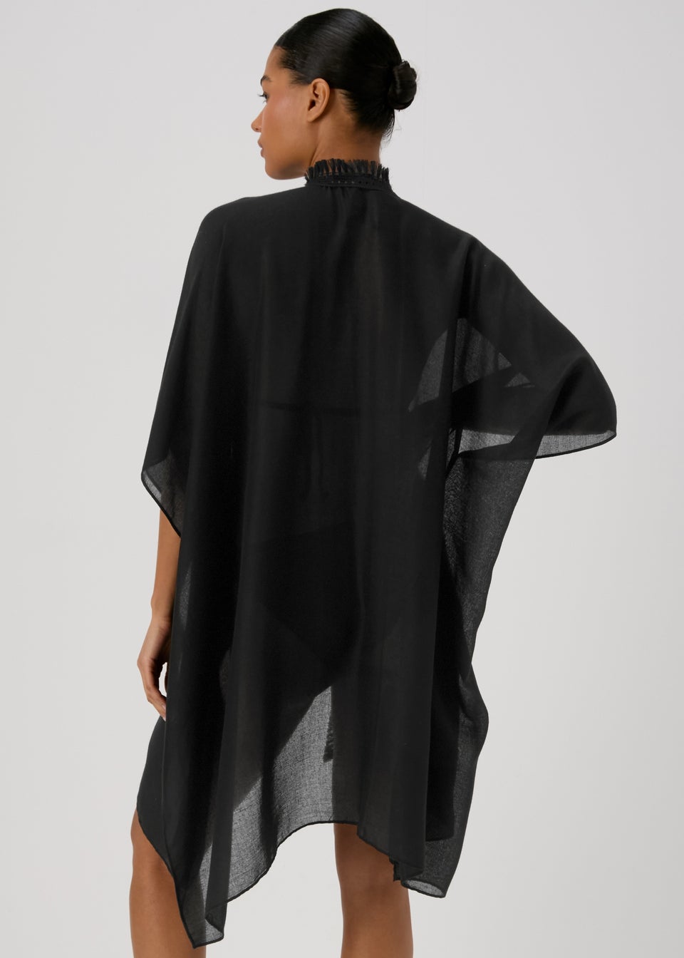Black Solid Kimono