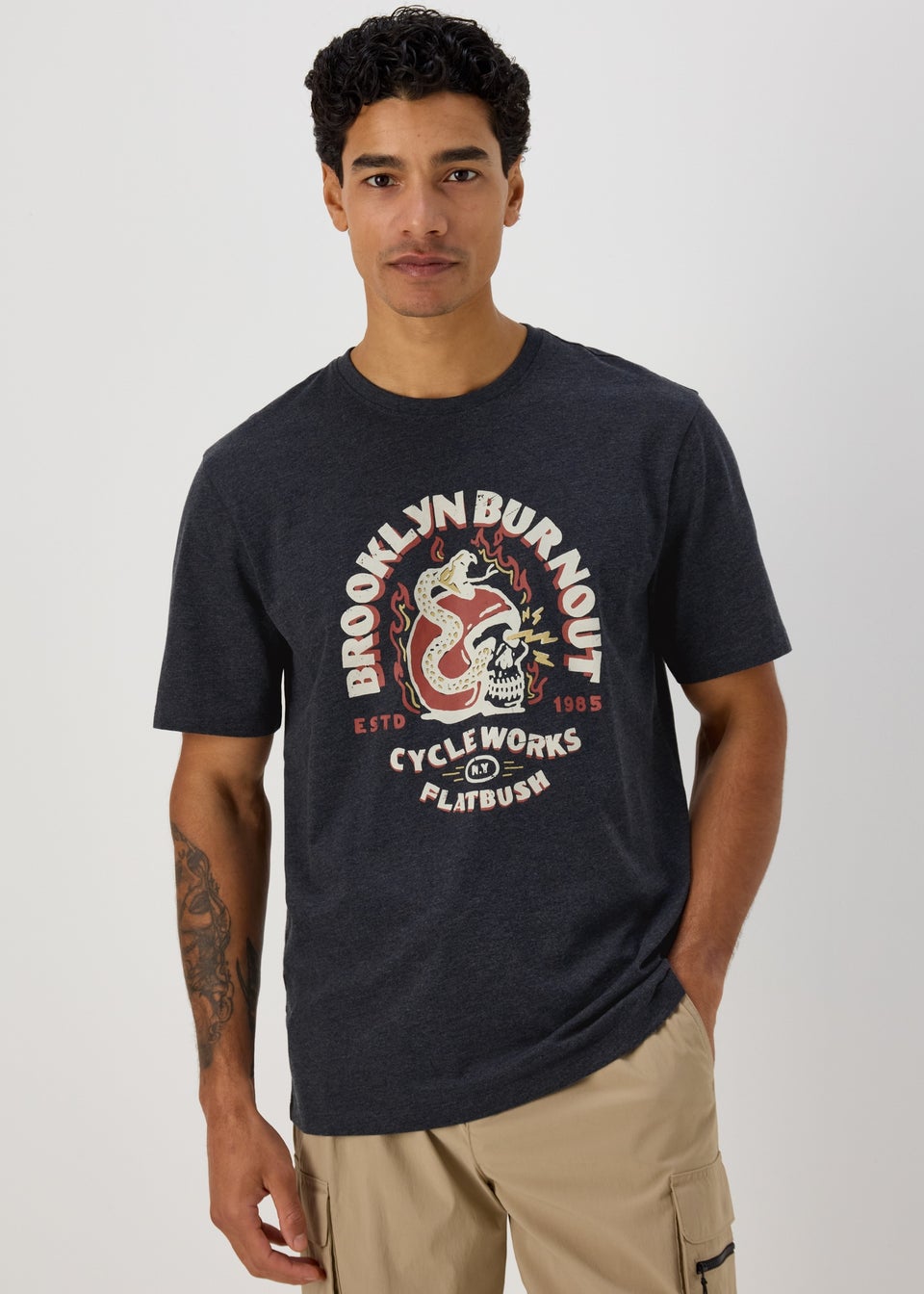 Navy Brooklyn Burnout T-Shirt