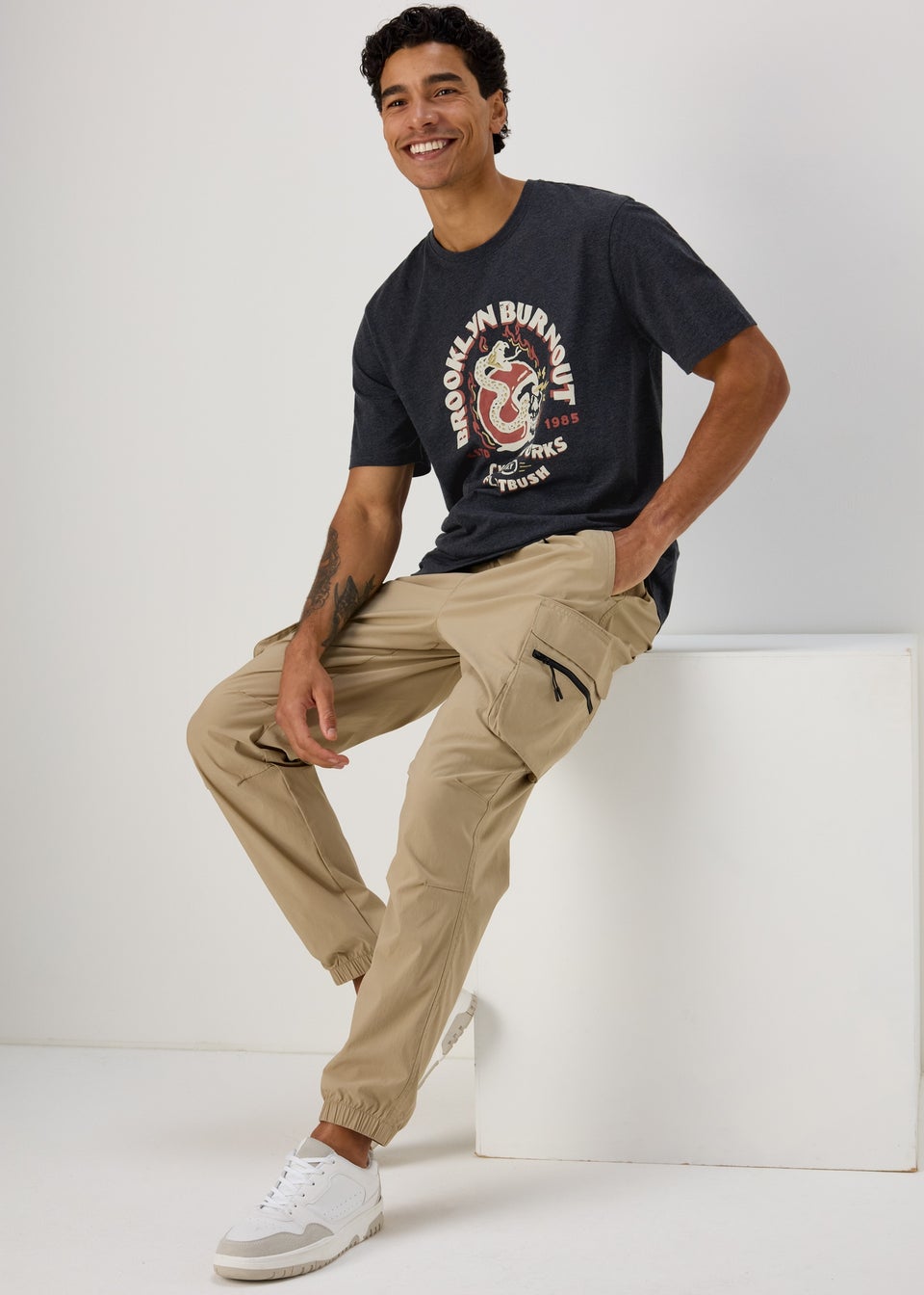 Navy Brooklyn Burnout T-Shirt