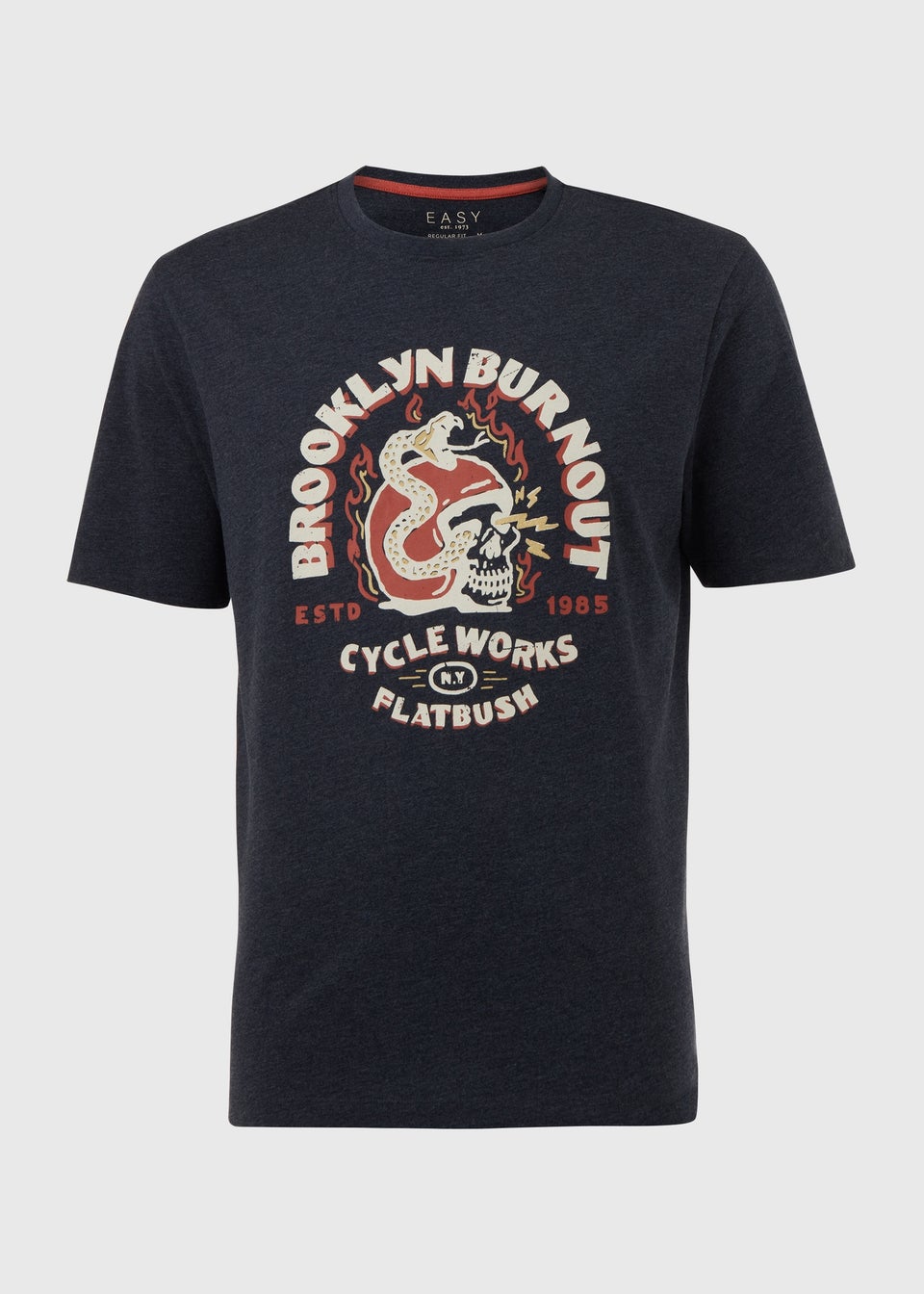 Navy Brooklyn Burnout T-Shirt