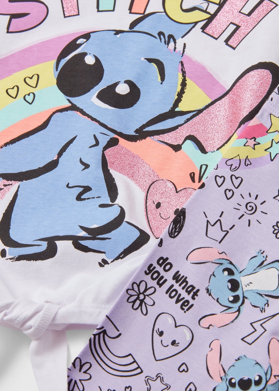 Disney Girls Lilac Stitch T Shirt Leggings Set 1 6yrs Matalan