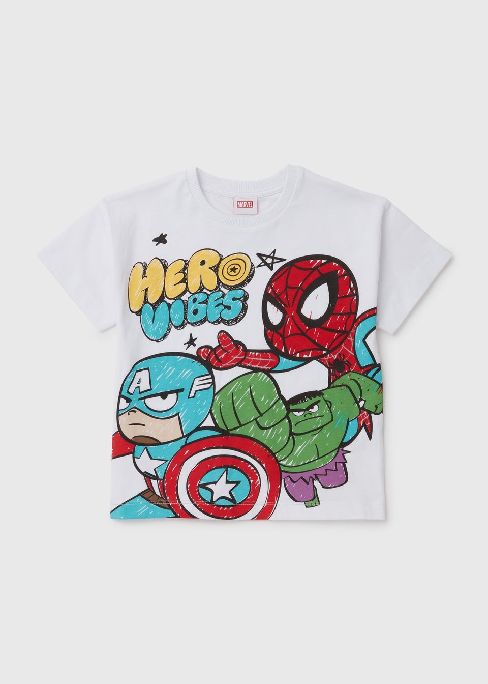 Marvel Kids White Avengers T-Shirt (9mths-6yrs)